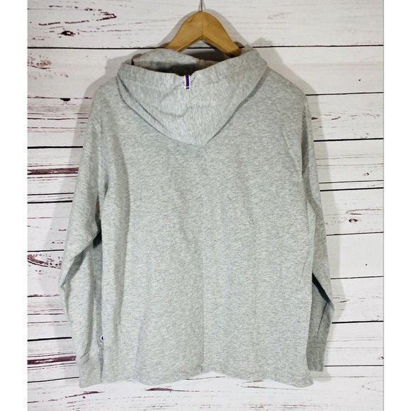 Champion Womens Middleweight Jersey Pullover Hoodie Spellout Shadow Logo Gray - Picture 2 of 7